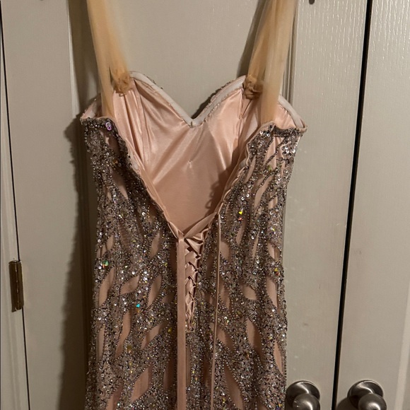 Splash Gold and Silver Prom Dress - Picture 3 of 5